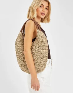 Accessorize Raffia Scoop Shoulder Bag