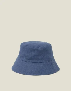 Accessorize Reversible Denim Gingham Bucket Hat
