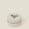 Accessorize Round Floral Embroidered Jewellery Box