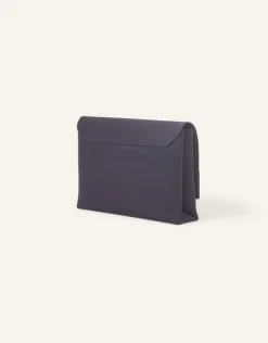 Accessorize Satin Fold Over Clutch Bag Blue