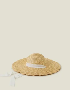 Accessorize Scallop Edge Boater Hat