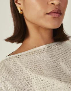 Accessorize Sequin Embellished Poncho Natural