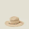 Accessorize Shell Beaded Straw Stetson Hat