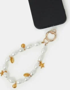 Accessorize Shell Charm Wrist Phone Strap