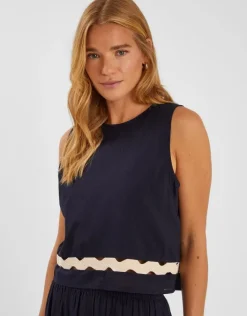 Accessorize Sleeveless Ric Rac Top Black