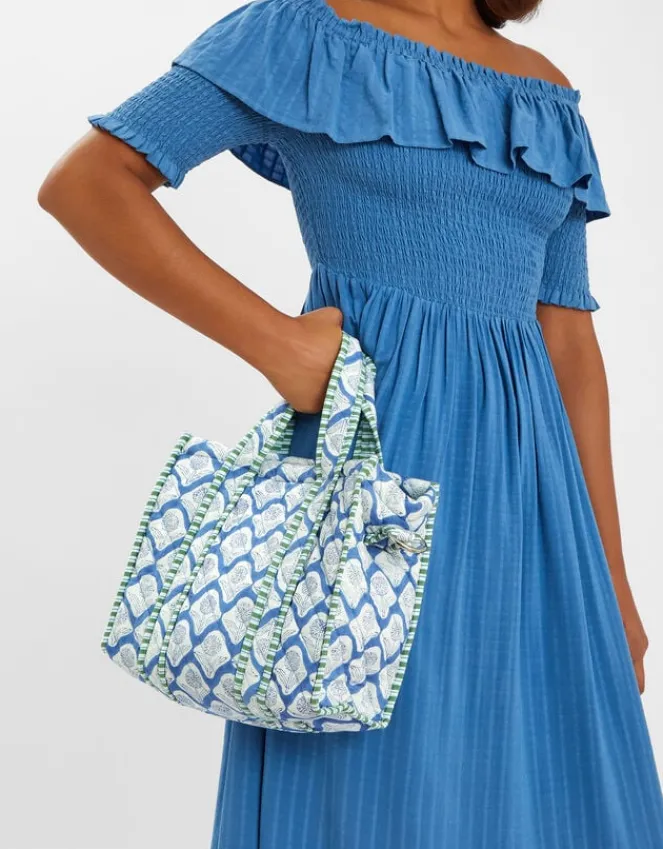 Accessorize Small Dandelion Print Quilted Tote Bag