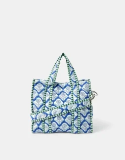 Accessorize Small Dandelion Print Quilted Tote Bag