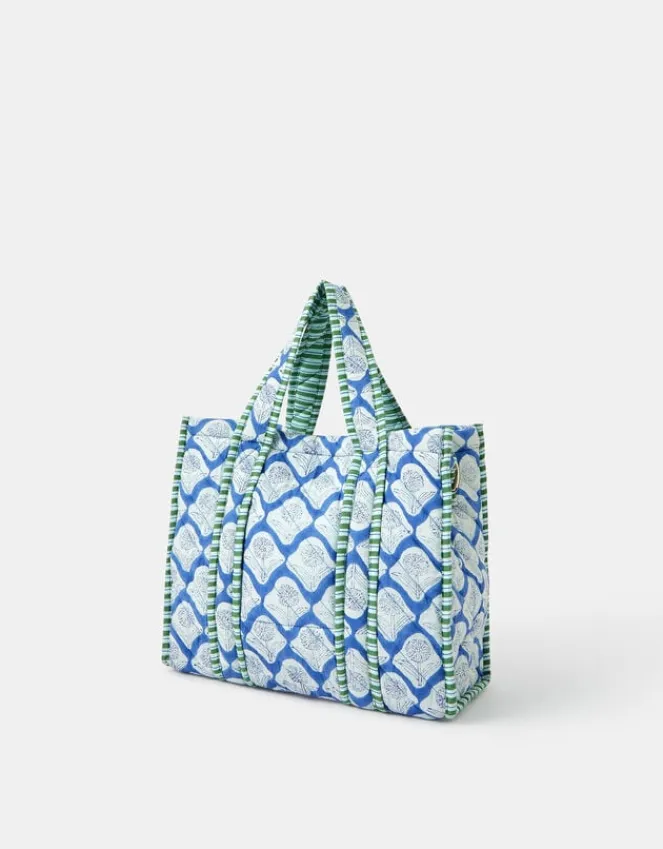 Accessorize Small Dandelion Print Quilted Tote Bag