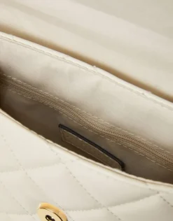 Accessorize Small Quilted Faux Leather Backpack Cream