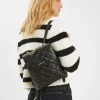 Accessorize Small Quilted Faux Leather Backpack Black