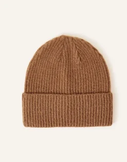 Accessorize Soho Knit Beanie Hat Camel