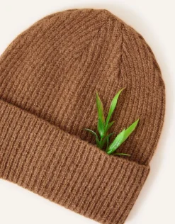 Accessorize Soho Knit Beanie Hat Camel