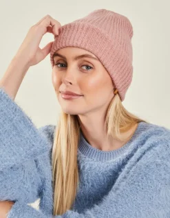 Accessorize Soho Knit Beanie Hat Pink