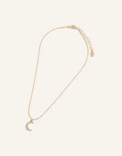 Accessorize Sparkle Moon Pendant Necklace