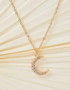 Accessorize Sparkle Moon Pendant Necklace