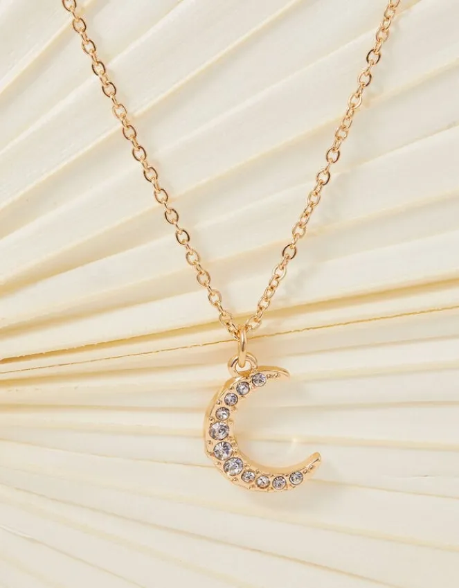 Accessorize Sparkle Moon Pendant Necklace