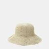 Accessorize Spot Straw Bucket Hat Natural
