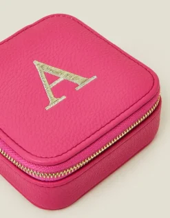 Accessorize Square Initial Jewellery Box Pink