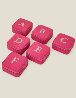 Accessorize Square Initial Jewellery Box Pink
