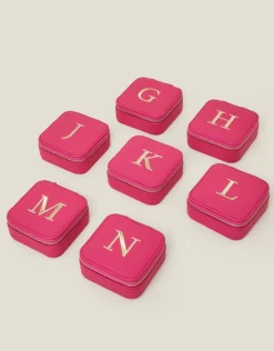 Accessorize Square Initial Jewellery Box Pink