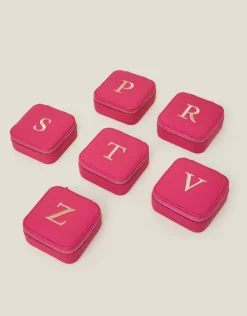 Accessorize Square Initial Jewellery Box Pink