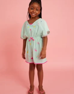 Accessorize Star Embroidered Kaftan Green