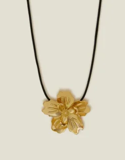 Accessorize Statement Flower Cord Necklace