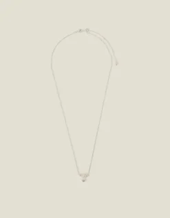 Accessorize Sterling Silver-Plated Diamante Flower Necklace