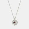 Accessorize Sterling Silver-Plated Stone Coin Pendant Necklace