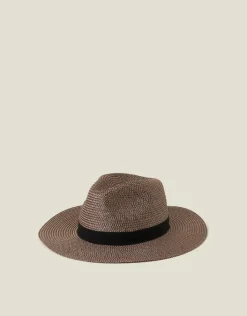 Accessorize Straw Fedora Hat