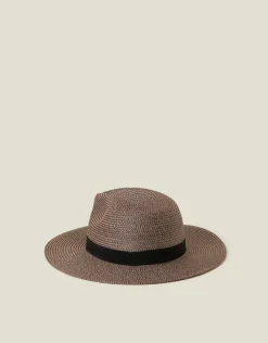 Accessorize Straw Fedora Hat