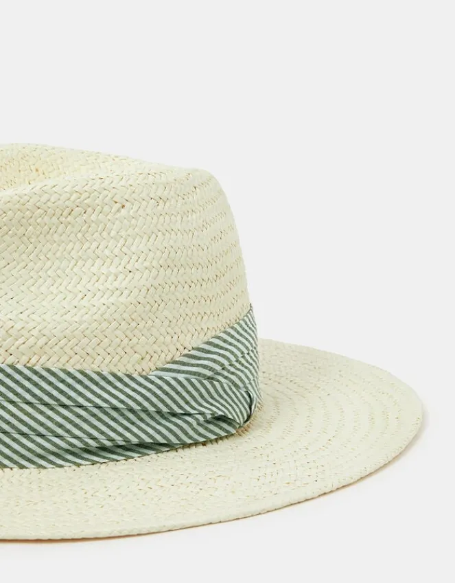 Accessorize Stripe Band Fedora Hat