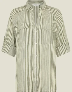 Accessorize Stripe Beach Shirt Green