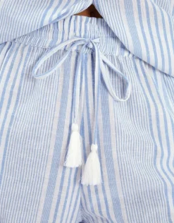 Accessorize Stripe Drawstring Shorts Blue