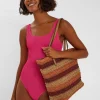 Accessorize Stripe Raffia Shoulder Bag