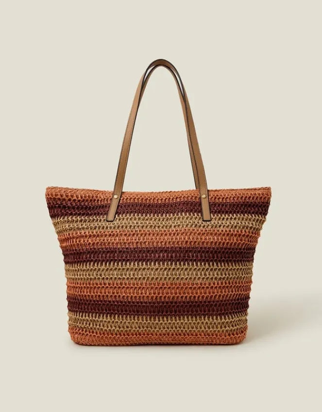 Accessorize Stripe Raffia Shoulder Bag