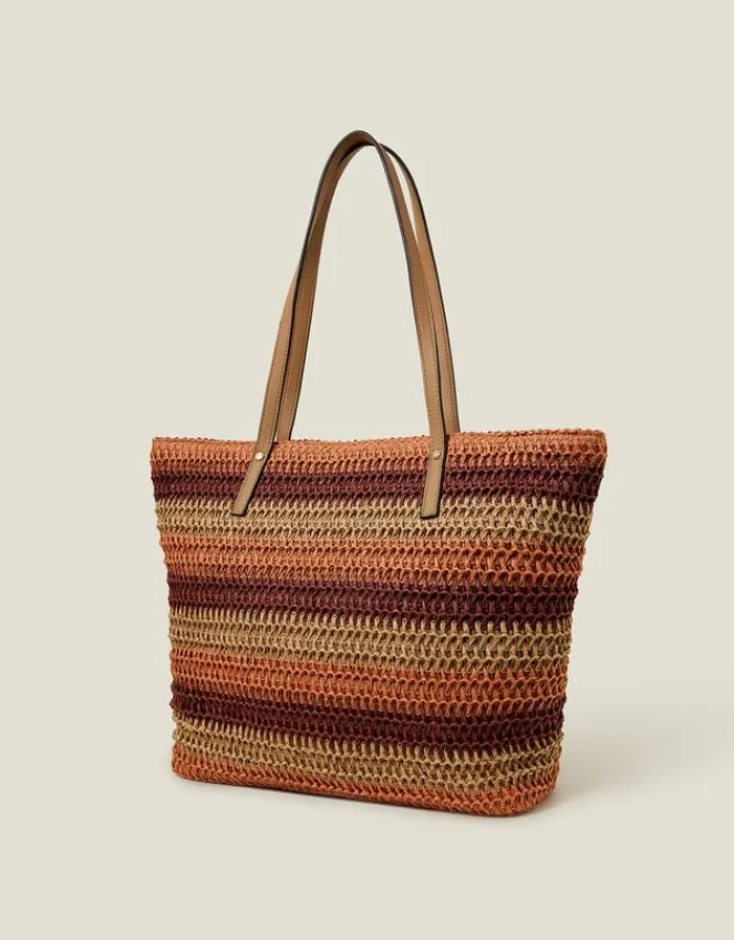 Accessorize Stripe Raffia Shoulder Bag
