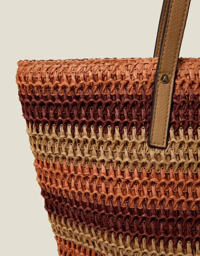 Accessorize Stripe Raffia Shoulder Bag