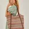 Accessorize Stripe Raffia Shoulder Bag