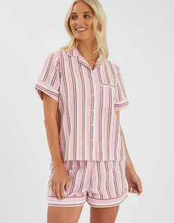 Accessorize Stripe Seersucker Short Pyjamas Set Multi