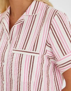 Accessorize Stripe Seersucker Short Pyjamas Set Multi