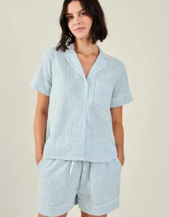 Accessorize Stripe Short Pyjamas Set Blue