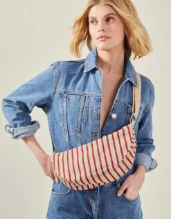 Accessorize Stripe Sling Cross-Body Bag Red