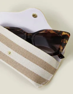 Accessorize Stripe Structured Sunglasses Case