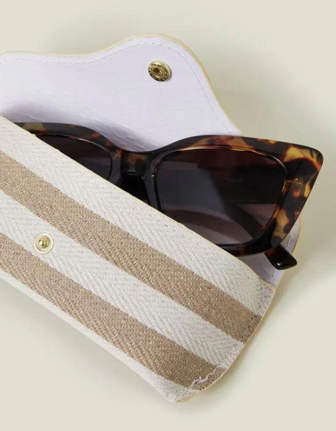 Accessorize Stripe Structured Sunglasses Case