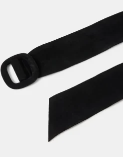 Accessorize Suede Wide Waist Belt Black