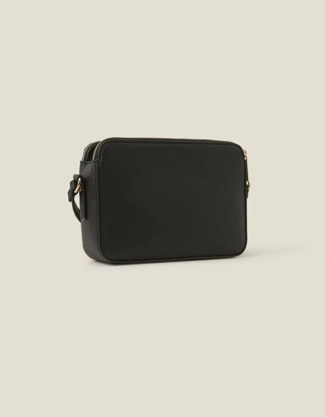 Accessorize Suedette Classic Crossbody Bag Black