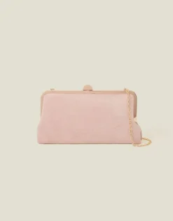 Accessorize Suedette Clip Frame Clutch Bag