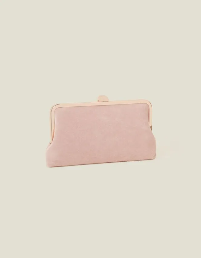 Accessorize Suedette Clip Frame Clutch Bag