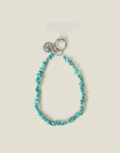 Accessorize Sun Charm Stone Phone Wrist Strap Turquoise